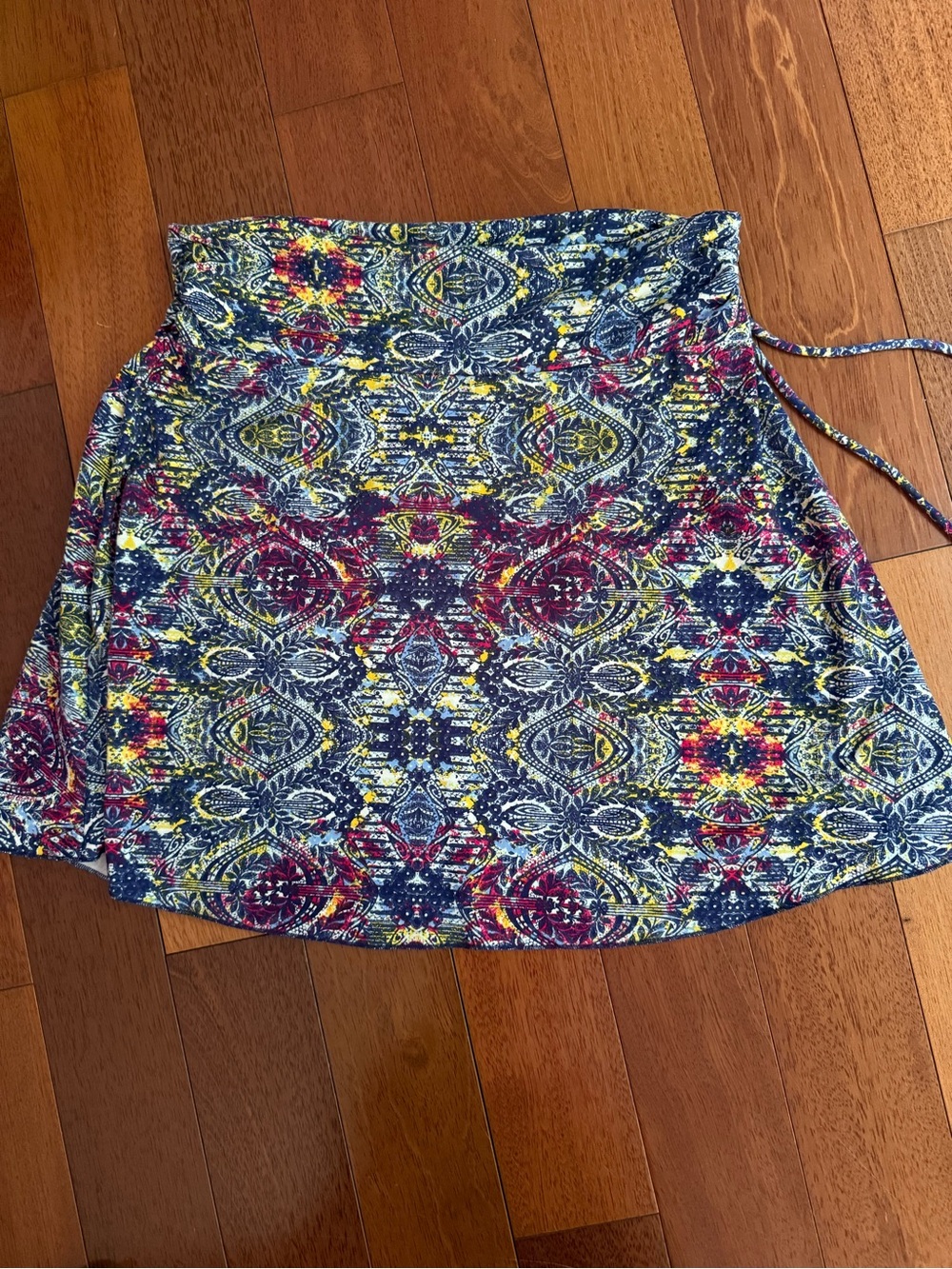 Soybu Navy Multicolor Printed Skater Skirt Size M